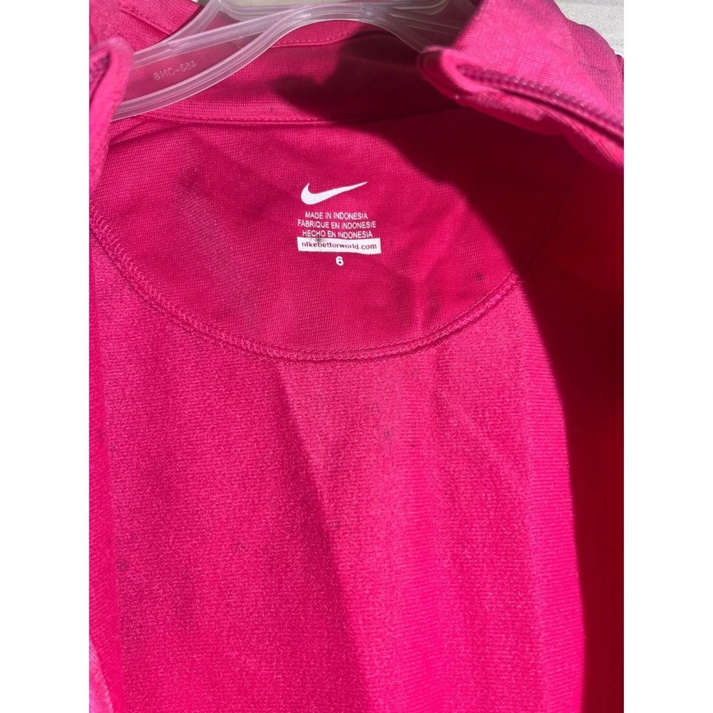 Nike Pink Girls Zip Up Jacket Kids Size 6 Full Zip E34